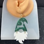 Christmas Gnome Earrings 🎅✨ Green Hat & White Beard Photo 1