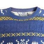 Vintage Purple Knit Grandpa Sweater Medium Oversized Cotton Photo 3