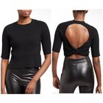 Naadam silk and cashmere knit twist back short sleeve top Black Size M Photo 1