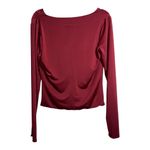 Free People NWOT INTIMATELY Cowl Neck Burgundy Satiny Blouse - large Photo 1