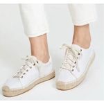 Soludos Espadrille Shoes Sneakers Lace Up White Natural Size 9 Photo 0