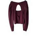 Free People  Pomegranate Wine Back‎ Cutout Knit Top Long Sleeve Sweater L Photo 11