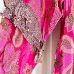 Farm Rio NWT  Pink Floral Glam Scarf Long Sleeve Maxi Dress Photo 10