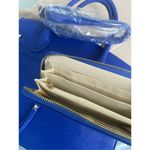 Royal Blue Faux Leather Large Women Satchel NWT Photo 5