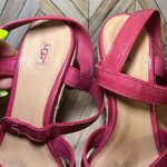 UGG  Australia Jackilyn Pink Leather Sling Back‎ Wedge Sandals Vacation Summer Photo 5