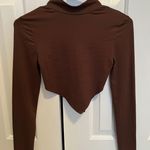 SheIn open back tie brown longsleeve  Photo 0