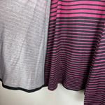 Catherines  Sweater Blouse Womens 4X Pink Black Striped 3/4 Sleeve Two-Fer Modern Photo 5