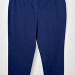 Talbots Signature Straight Leg Ankle Pants Size 14 Indigo Navy Stretch Chinos Photo 0
