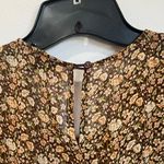 VICI  Brown Floral Smocked Long Sleeve Mini Flounce Dress Size XL Photo 6