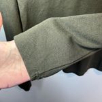 Ruffle Long Sleeve Ribbed Blouse Shirt Olive Green Ruffle Neck & Shoulder Medium Photo 4