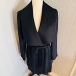 Cole Haan Cole Haan Signature Slick Wool Blend Wrap Shawl Collar Coat, Black, Size 8, NWT Photo 12