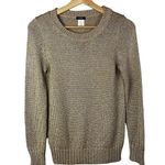 J.Crew Light Brown Metallic Crew Neck Long Sleeve Sweater S Photo 0