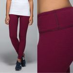Lululemon • Wunder Under Pant legging Luon Pique maroon Rust Berry Bumble Photo 4