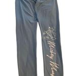 Disney Mickey Mouse Logo NWOT blue leggings women sz L Photo 0