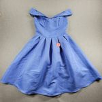 Chi Chi London  Womens Marlie Dress Size 8 Blue Off-shoulder Cocktail NEW Photo 0