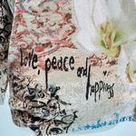 Chico's Chico’s Mixed Abstract Print & Inspirational Quotes 100% Cotton 3/4 Sleeve Top Photo 4