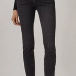 ZARA Jeans Womens 4 Black Skinny Raw Hem Denim Mid Rise Cotton Photo 0