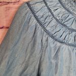 Rebecca Minkoff  JORDANA TOP 100% TENCEL DENIM CHAMBRAY MOCK NECK BLOUSE SMALL Photo 3