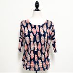 Agnes & Dora Feather Dolman Sleeve Tunic XXS NWT 3/4 Sleeves Navy Photo 1