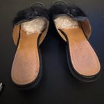 Anthropologie Bettye Muller Womens Black Leather SlipOn Tassle Mules sz 6 Preppy Photo 6