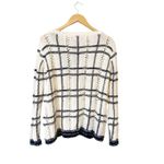 MINKPINK  Black‎ and White Cotton Open Knit Pullover Sweater Size Medium NWT Photo 3