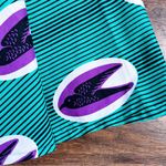 Francis + Benedict • pleated skirt African wax print cotton birds green purple Size XS Photo 5