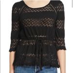 Free People Fire Island Open Back Knit Cinch Lacey Top Size Medium Photo 0