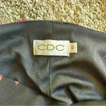 CDC Y2K Spaghetti Strap Black Red Floral Slip Dress Mesh V Neck Size 8 Photo 2