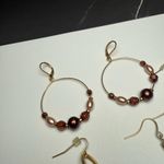 Dangle Drop Pierced Earrings Lot Of 4 Gold Tone n Beaded Bead, Shell, Metal Etc Photo 13