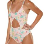 Celebrity Pink Floral Cut Out Swimsuit Photo 2