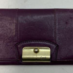 Coach  Cranberry Purple Solid Kristin Trifold  Leather Wallet Photo 0
