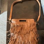 Stylish Tan Leather Fringe Shoulder Bag Photo 0