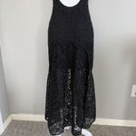 ALC Frank A.L.C. Women's Rollins Guipure Lace Dress Sleeveless Black Sz 2 Midi Silk Lined Photo 8
