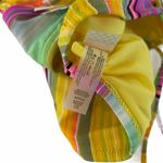 Raisin's  Bikini Top Swim Stripe Multi Color Off Shoulder Lace Up Beach NWT Small Photo 6