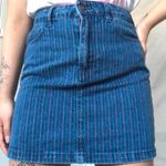 Forever 21 Rainbow Stripe Denim Mini Skirt Photo 0