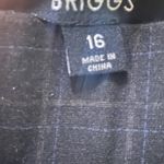 Briggs New York Women’s Black Plaid Striped Ponte Straight Pants Size 16 Photo 3