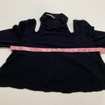 Free People  Cutout Mock Neck Long Sleeve Top Black Size L (Cropped Raw Hem) Photo 3