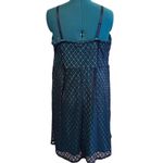 Lane Bryant Green with Navy Blue Lace Overlay Dress Photo 3