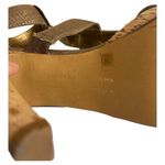 Chinese Laundry denim and gold strapped cork heels size 10M Photo 9