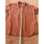 prAna  XL Hidden Button  Women’s Long Sleeve Shirt Orange Brown Tencel Photo 5