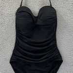 La Blanca NWT Island Goddess Bandeau One Piece Swimsuit Black Women's 8 Photo 0