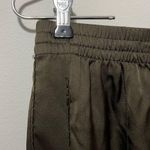 Theory Army Green Beaded Ankle Zip Silk Viewpine Drapey Satin Pants Size 0 Photo 5