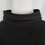 Krisa New Pleated Mock Neck Keyhole Back Long Sleeve Blouse Black Size XS Photo 3