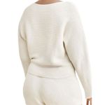 Reformation  Organic Cotton Boatneck Pullover Sweater Cream Women's Size Medium Photo 1