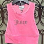 Juicy Couture  pink bling velour racerback crop top Photo 3