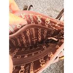 Burgundy & Red Tignanello Crossbody Purse Genuine Leather Trim 9"x8" Photo 6