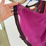 Label Rita Kumar 100% Silk Floral Flutter Embroidered Flowy Boho Traditional Top Purple Size 2 Photo 5