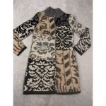Sundance  Lambswool Sweater Womens Small Button Front Long Duster Artsy Patchwork Photo 3