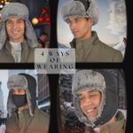 Trapper Hat Winter Warm Hats Russian Fur Hat Ushanka Eskimo Hat Ear Flap with Faux Fur for Men or Women Photo 4