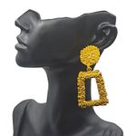 Fashion Bold Yellow Frosted Geometric Dangle Earrings Photo 1